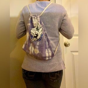NWT Boys Lie Revolve Brand tie dye drawstring backpacks in purple slushie. Rare